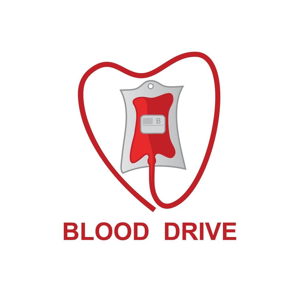 Donate blood drive logo design vector