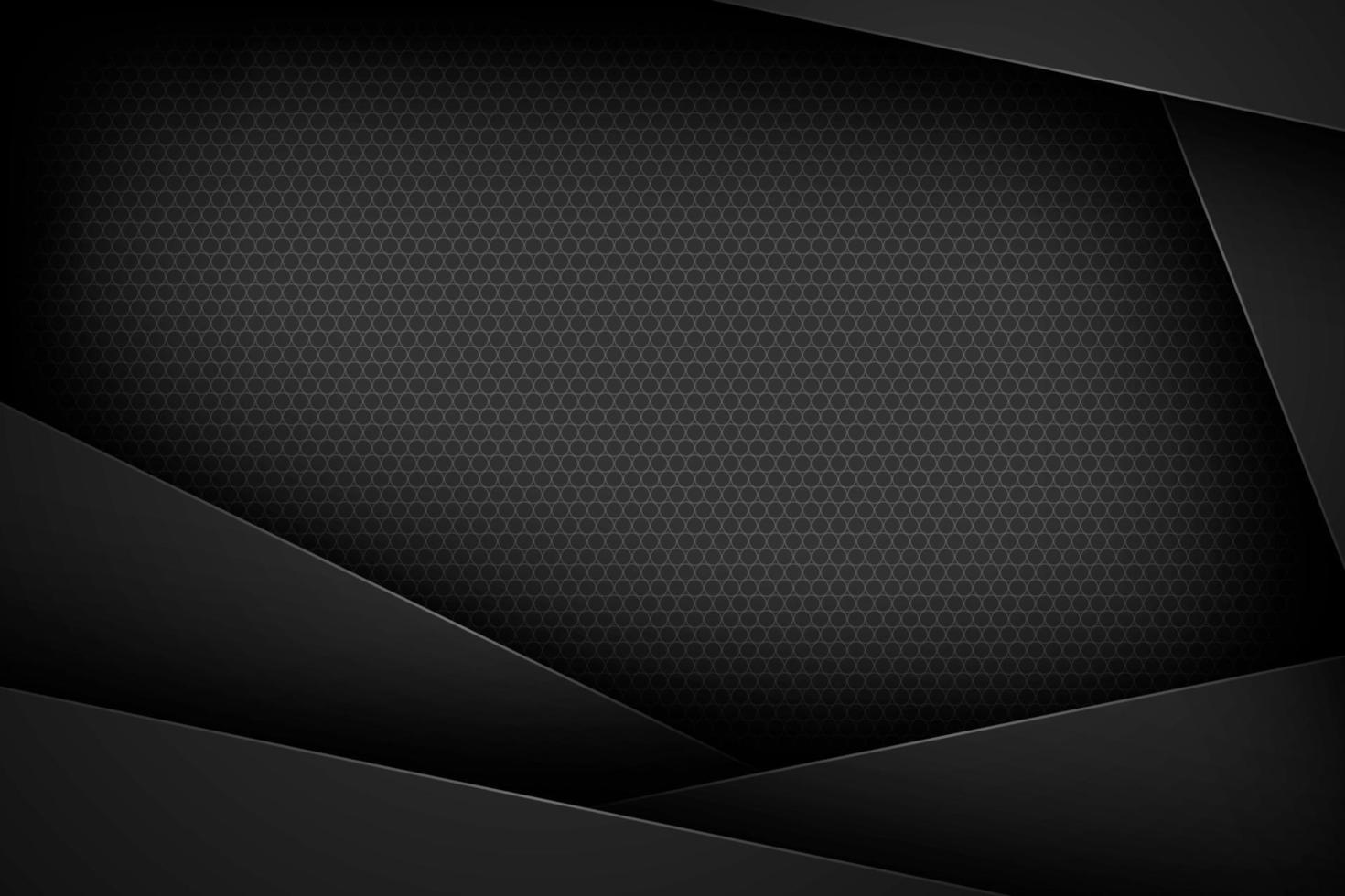 Fondo de vector abstracto negro con características superpuestas.