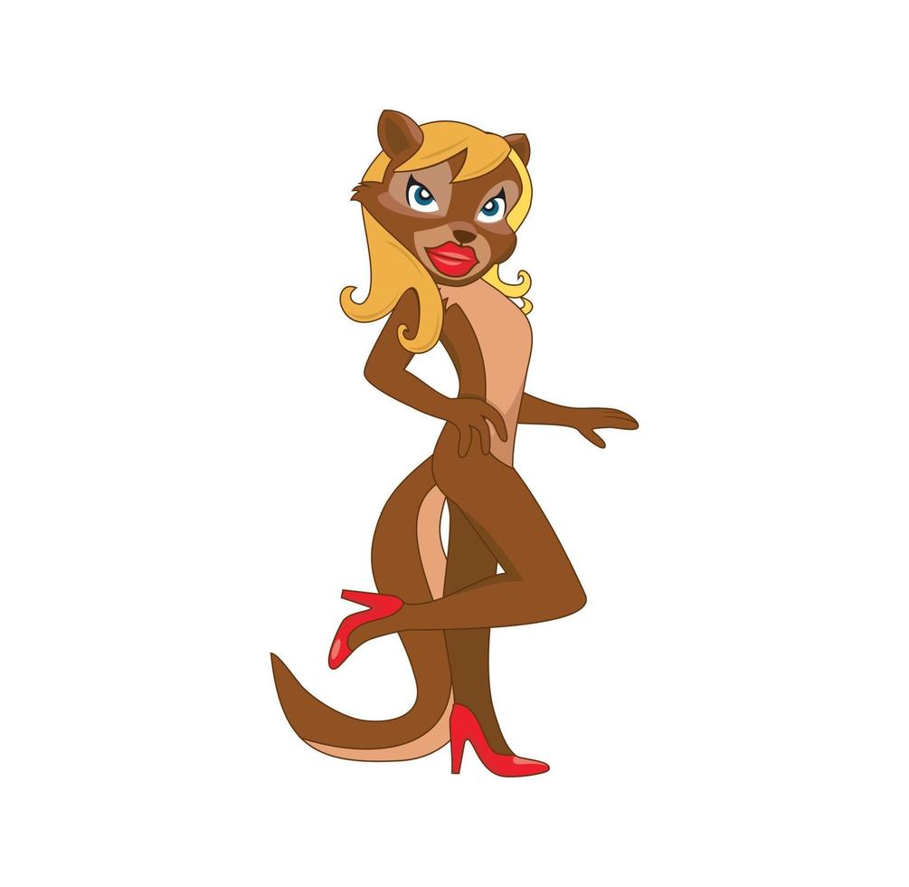 Cartoon blonde squirrel girl character design illustration vector