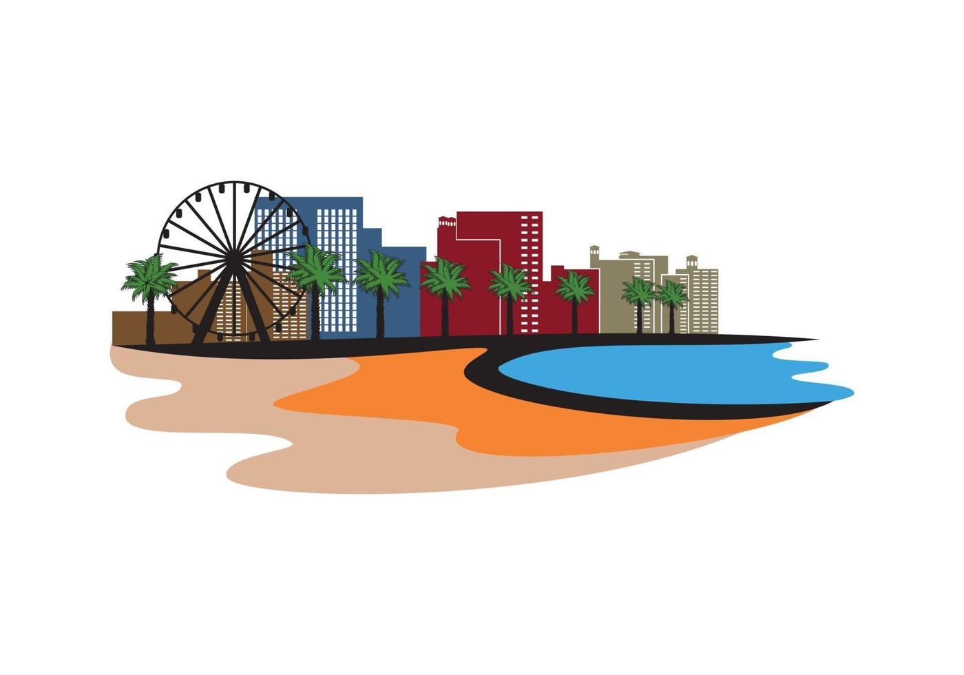 Myrtle Beach landscape design illustration vector