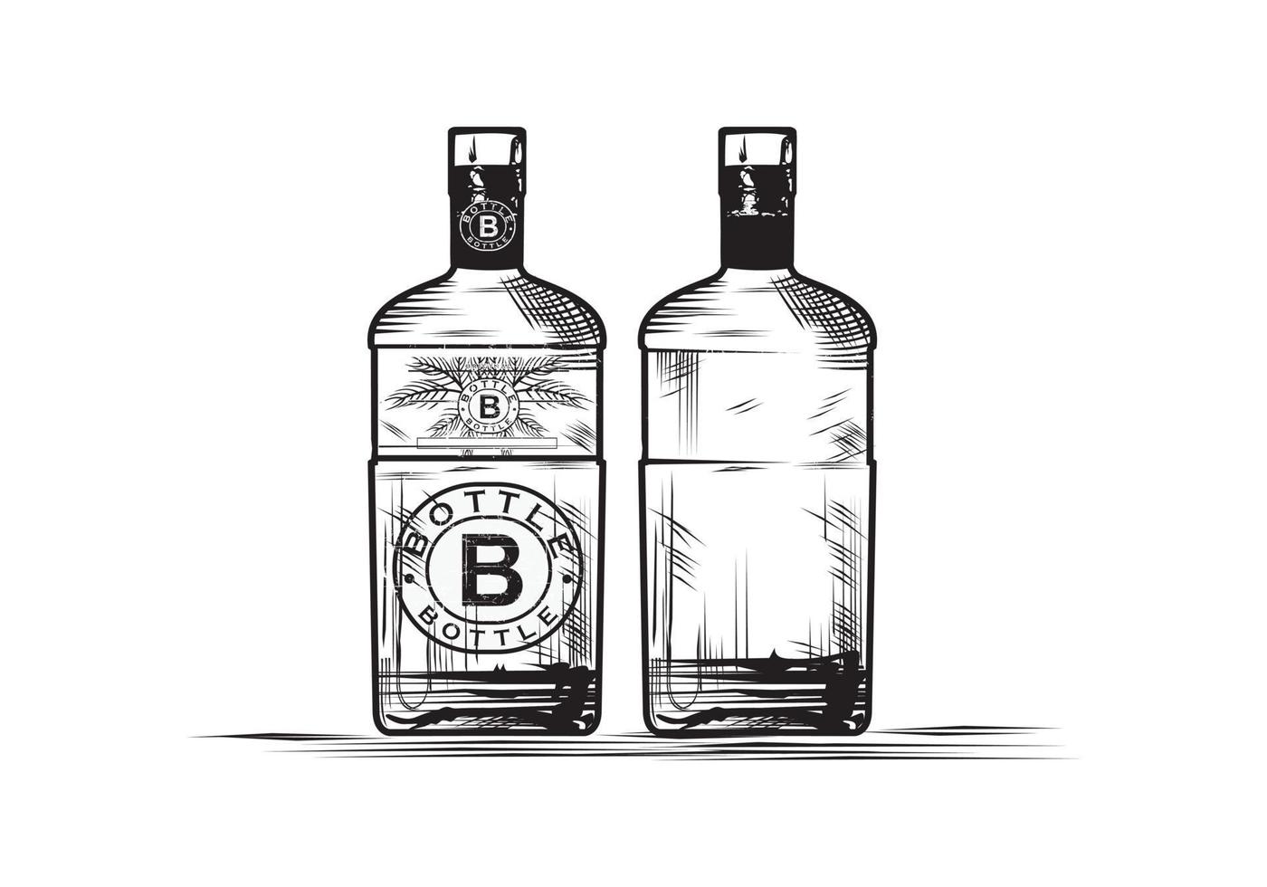 Bottle sketch design illustration vector