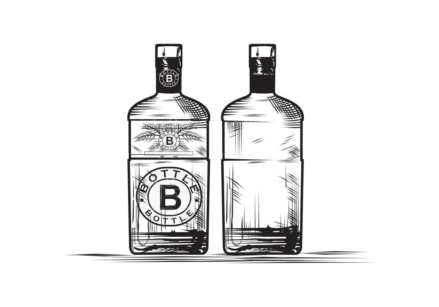 Ilustración de diseño de boceto de botella vector