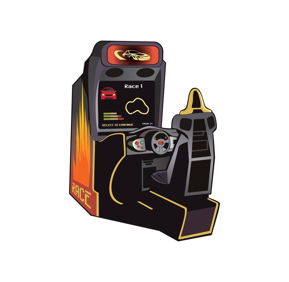 Racing video game console design illustration vector