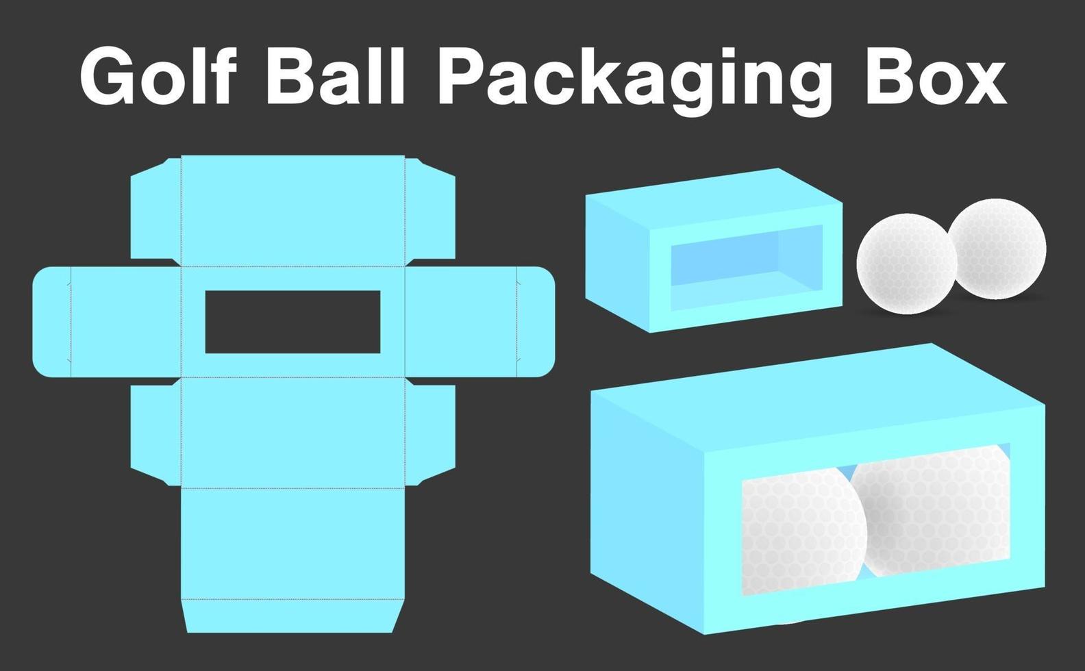 Box packaging die cut template design. 3d mock-up vector