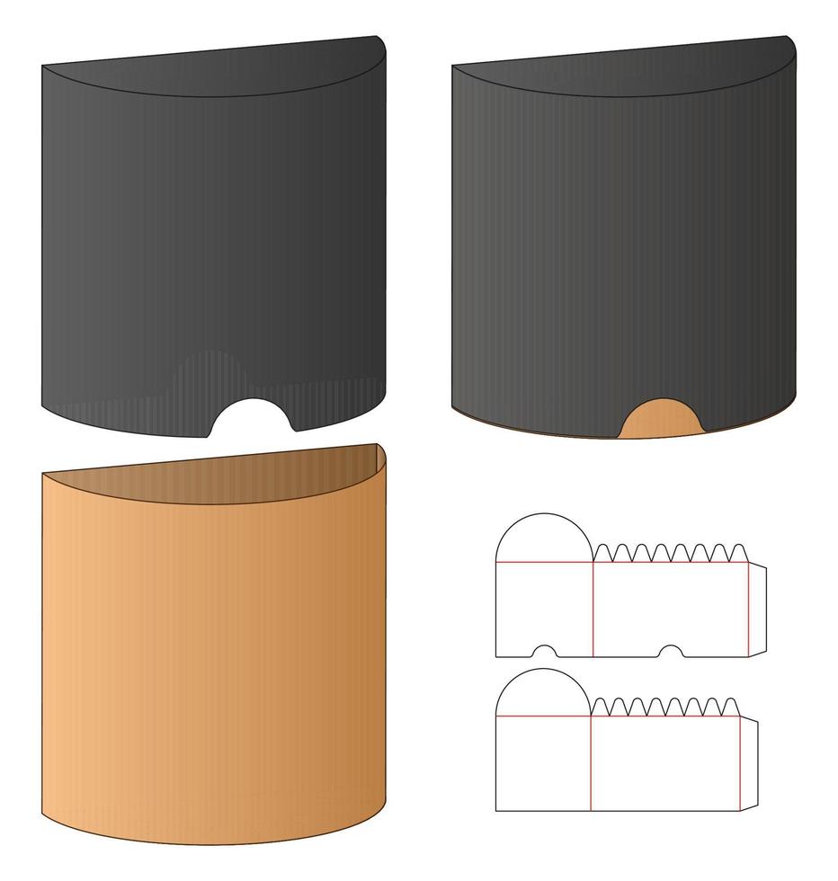 Box packaging die cut template design. 3d mock-up vector
