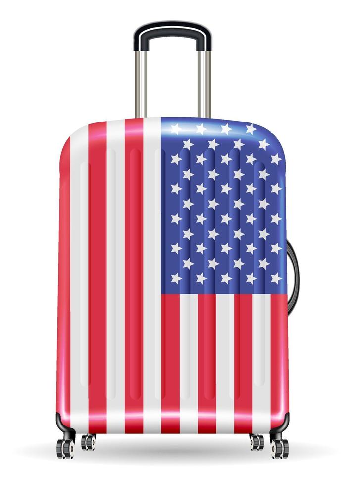 bolsa de equipaje de viaje bandera de los estados unidos de américa vector