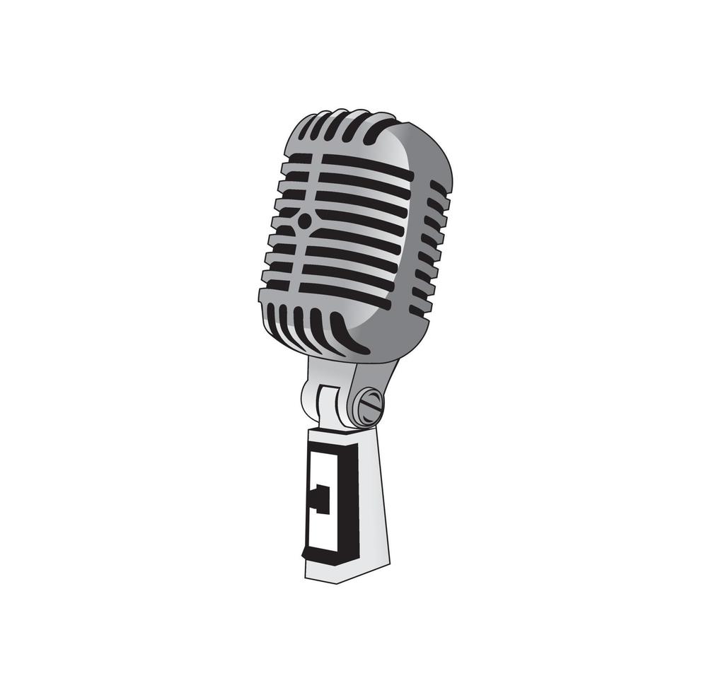 Classic microphone design vector