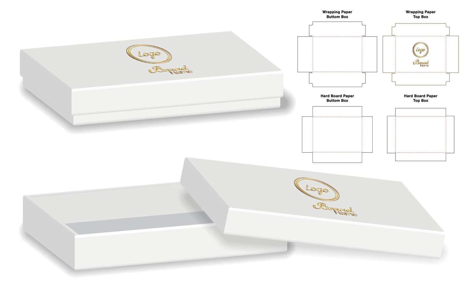 Box packaging die cut template design. 3d mock-up vector