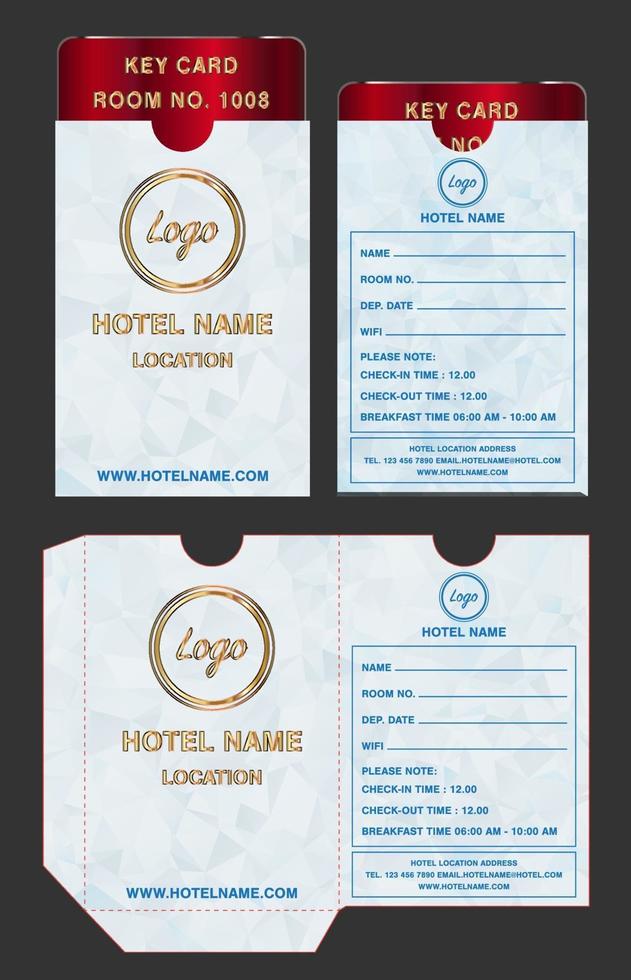 plantilla de paquete de carpeta de titular de tarjeta de llave de hotel vector