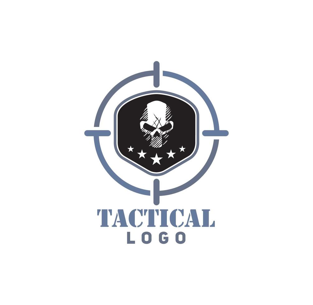 Urban tactical survival skull logo design vector