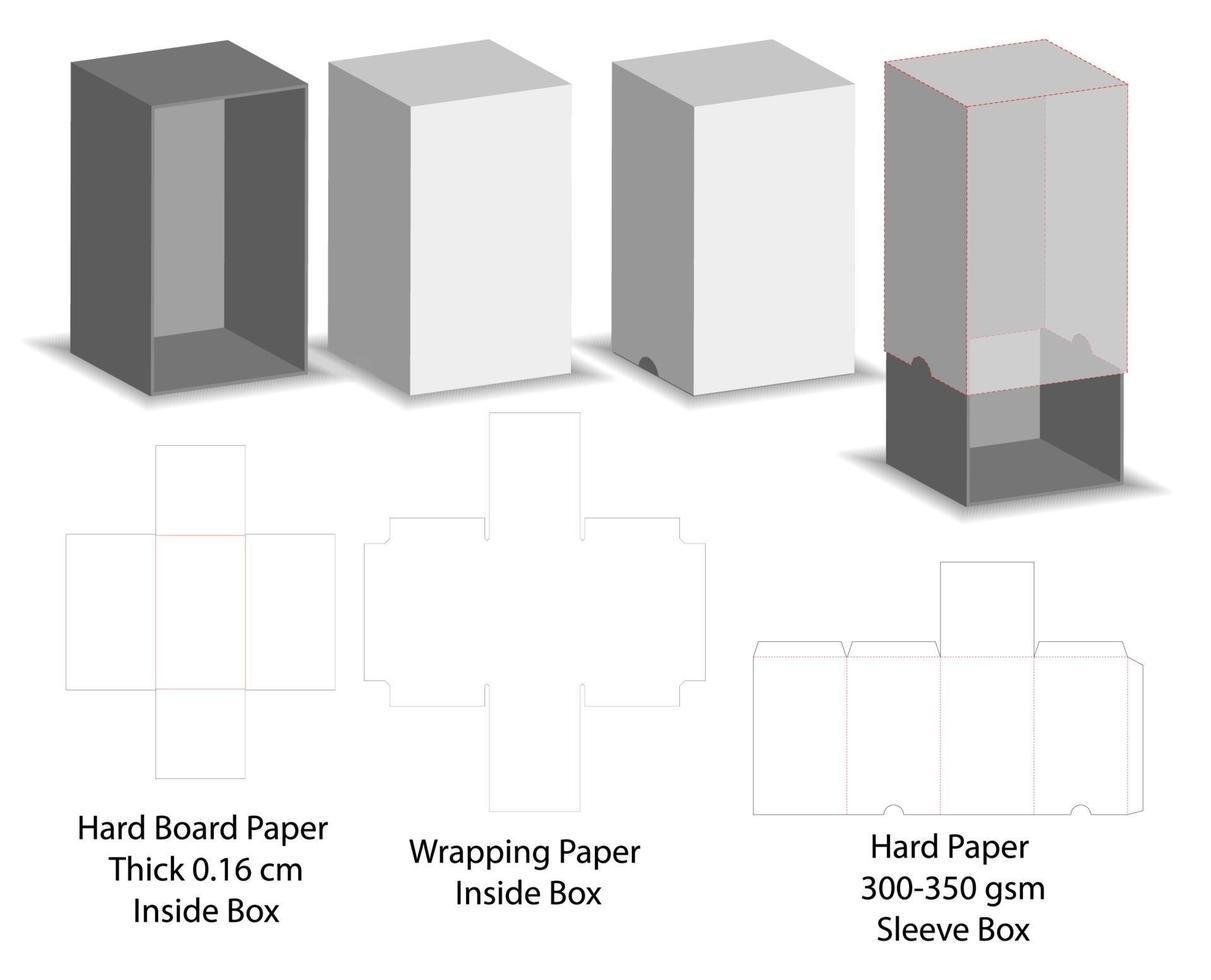 Box packaging die cut template design. 3d mock-up vector