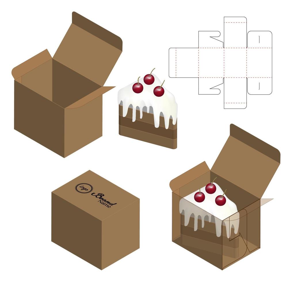 diseño de plantilla troquelada de embalaje de caja. Maqueta 3d vector