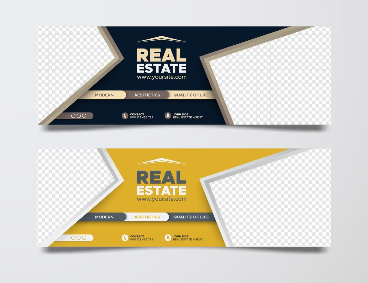 Real Estate social media cover template vector