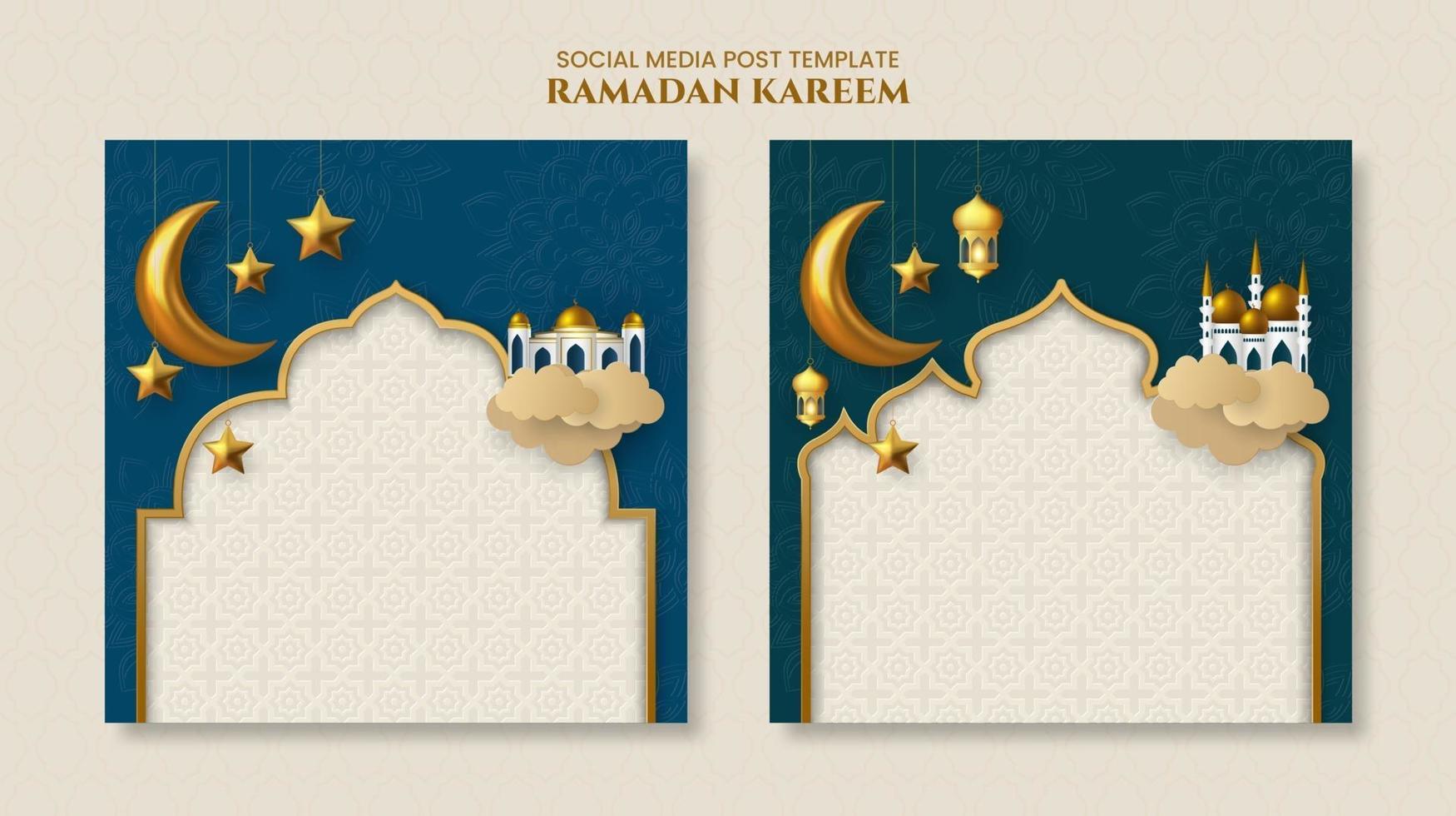 Ramadan Kareem Islamic banner template vector