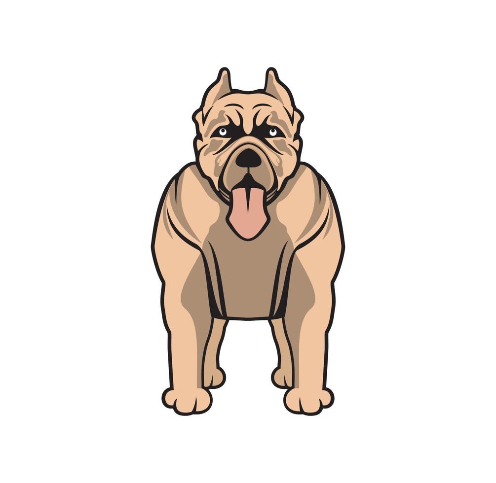 diseño de dibujos animados de perro pitbull vector