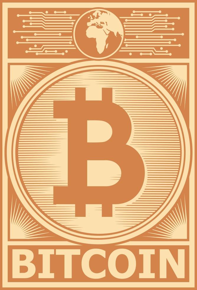 vector de cartel de bitcoin