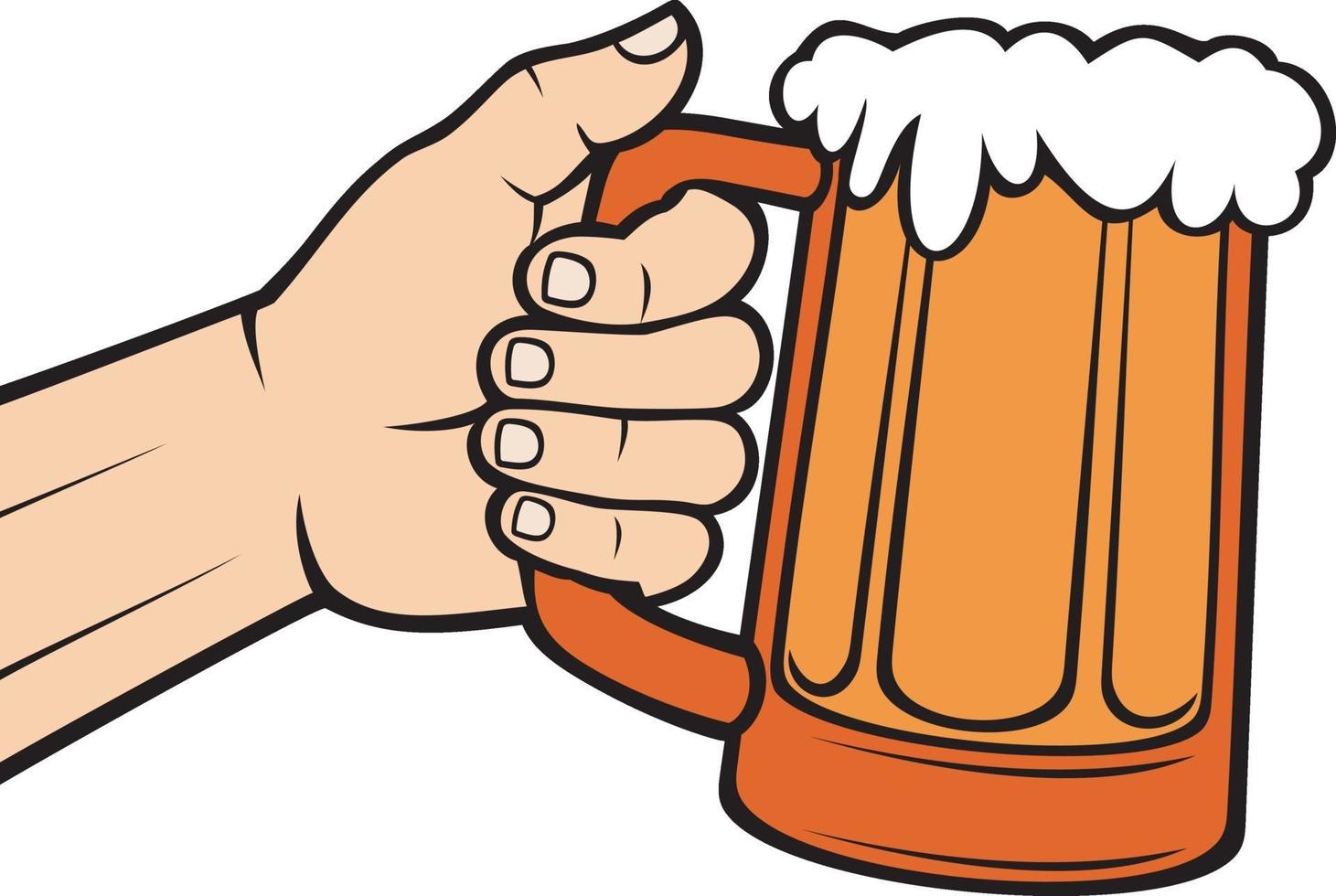 Hand Holding Beer Mug vector