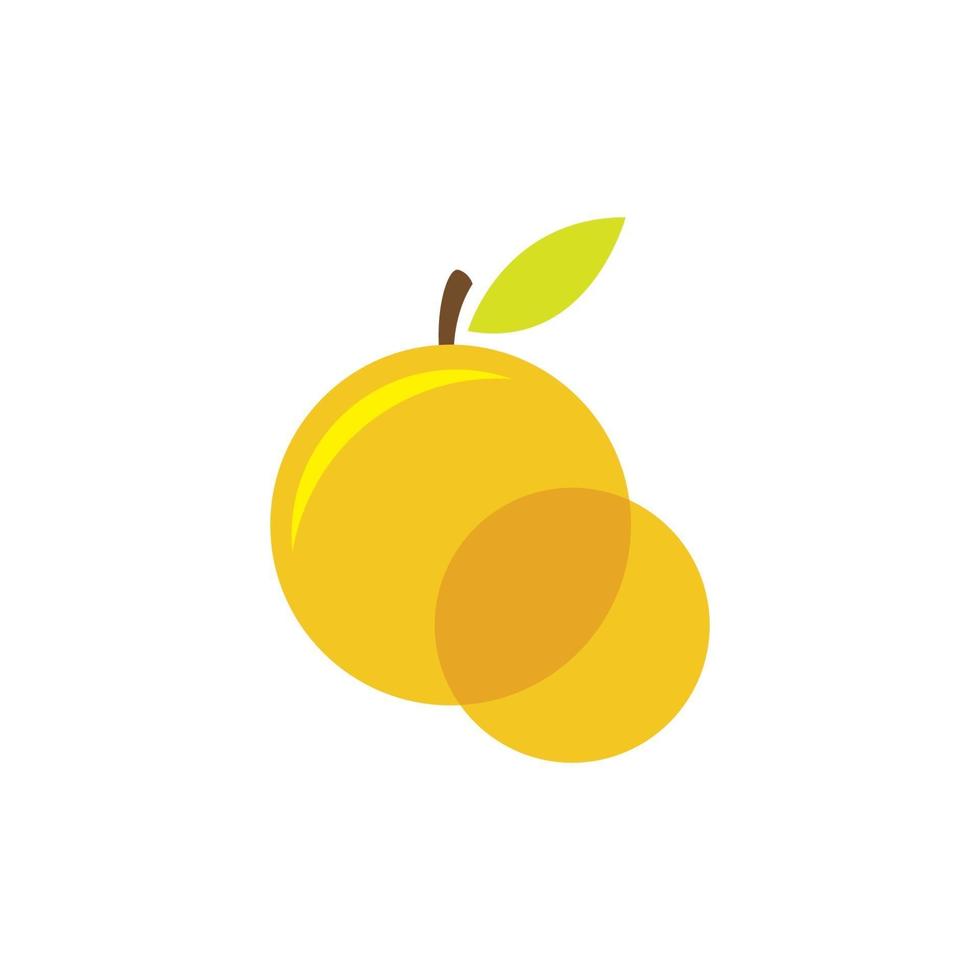 icono de ilustración de diseño de vector de logotipo de fruta naranja