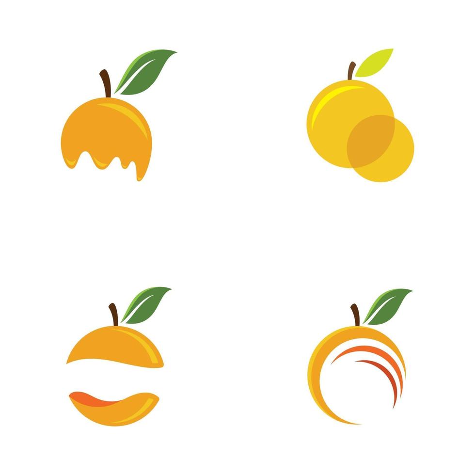 icono de ilustración de diseño de vector de logotipo de fruta naranja