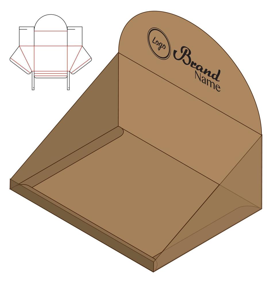 Box packaging die cut template design. 3d mock-up vector