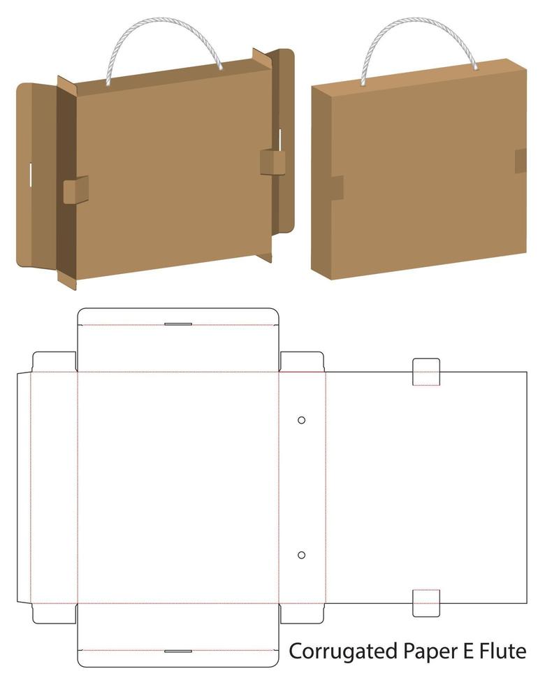 diseño de plantilla troquelada de embalaje de caja. Maqueta 3d vector