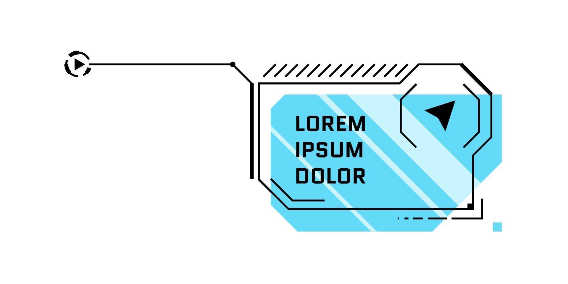 título de llamada azul de estilo futurista de hud. barra de cuadro de llamada infográfica y plantilla de diseño de marco de ciencia ficción de información digital moderna. interfaz de interfaz de usuario y elemento de cuadro de texto de interfaz gráfica de usuario. vector ilustración aislada