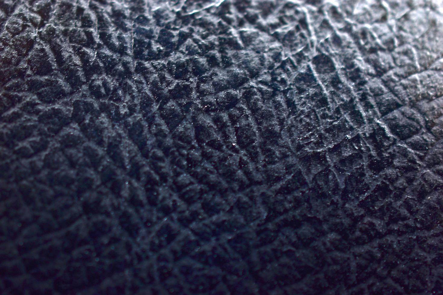 Black leather surface of the product close-up photo