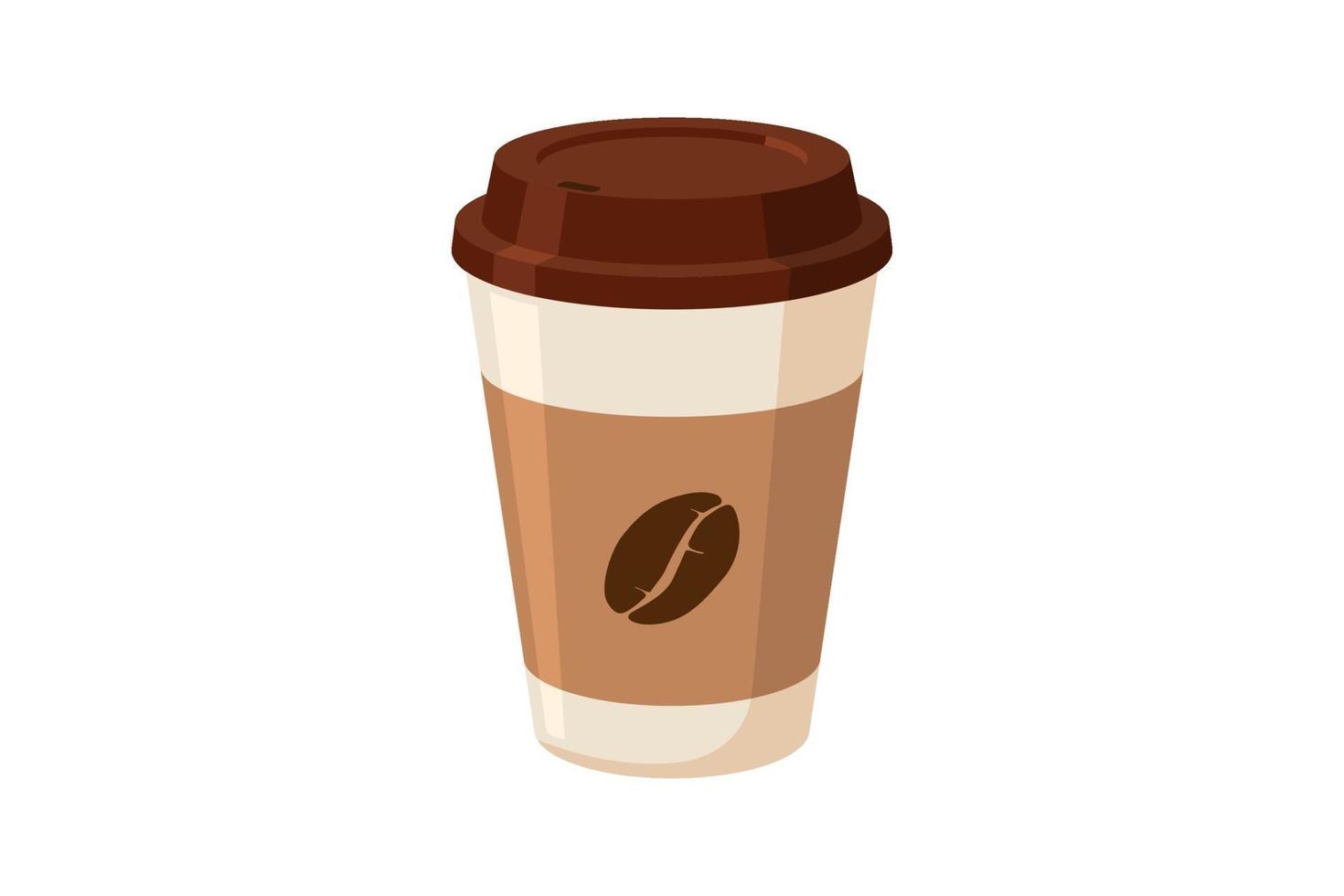 Coffee paper cup flat isolated vector eps10