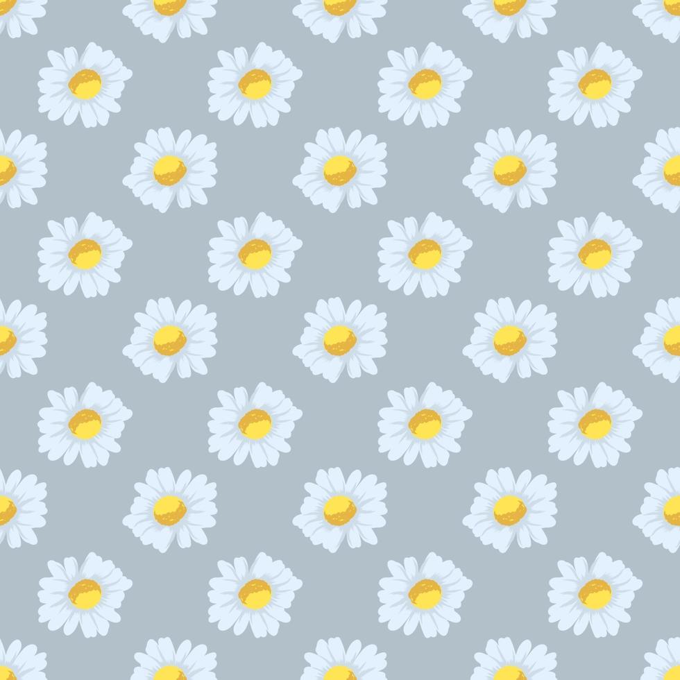 chamomile flowers seamless pattern vector