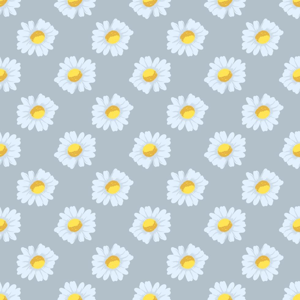 chamomile flowers seamless pattern vector