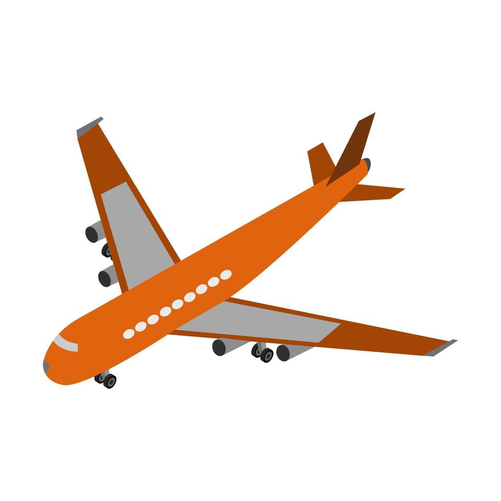 Isometric Airplane On White Background vector