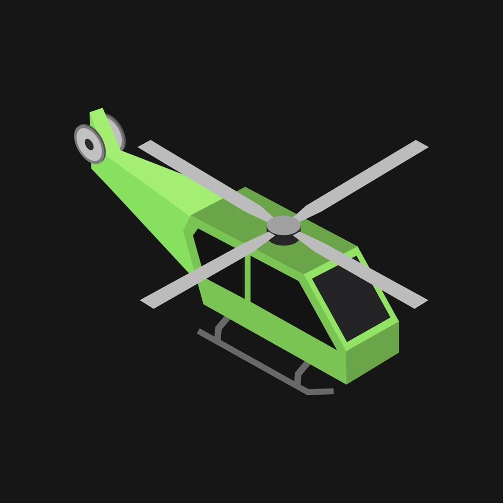 Isometric Helicopter On Background vector