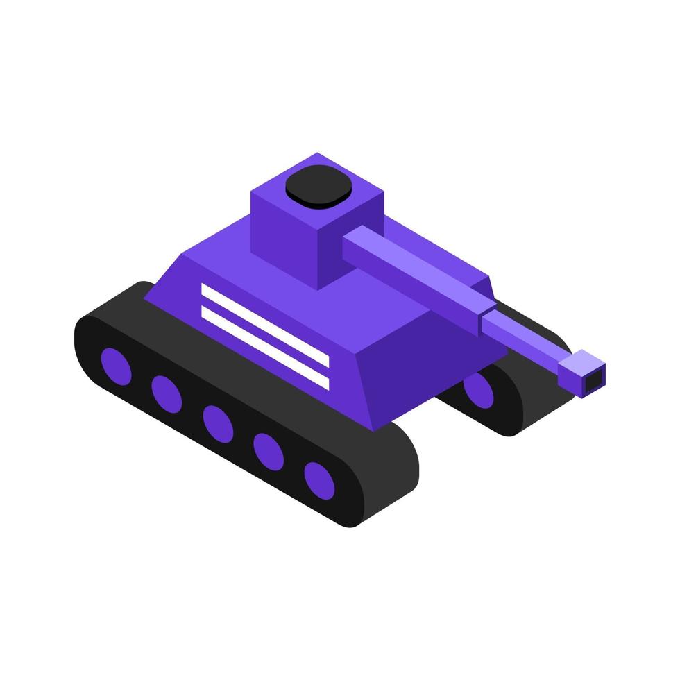 Isometric Tank On Background vector