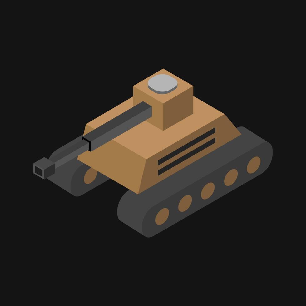 Isometric Tank On Background vector