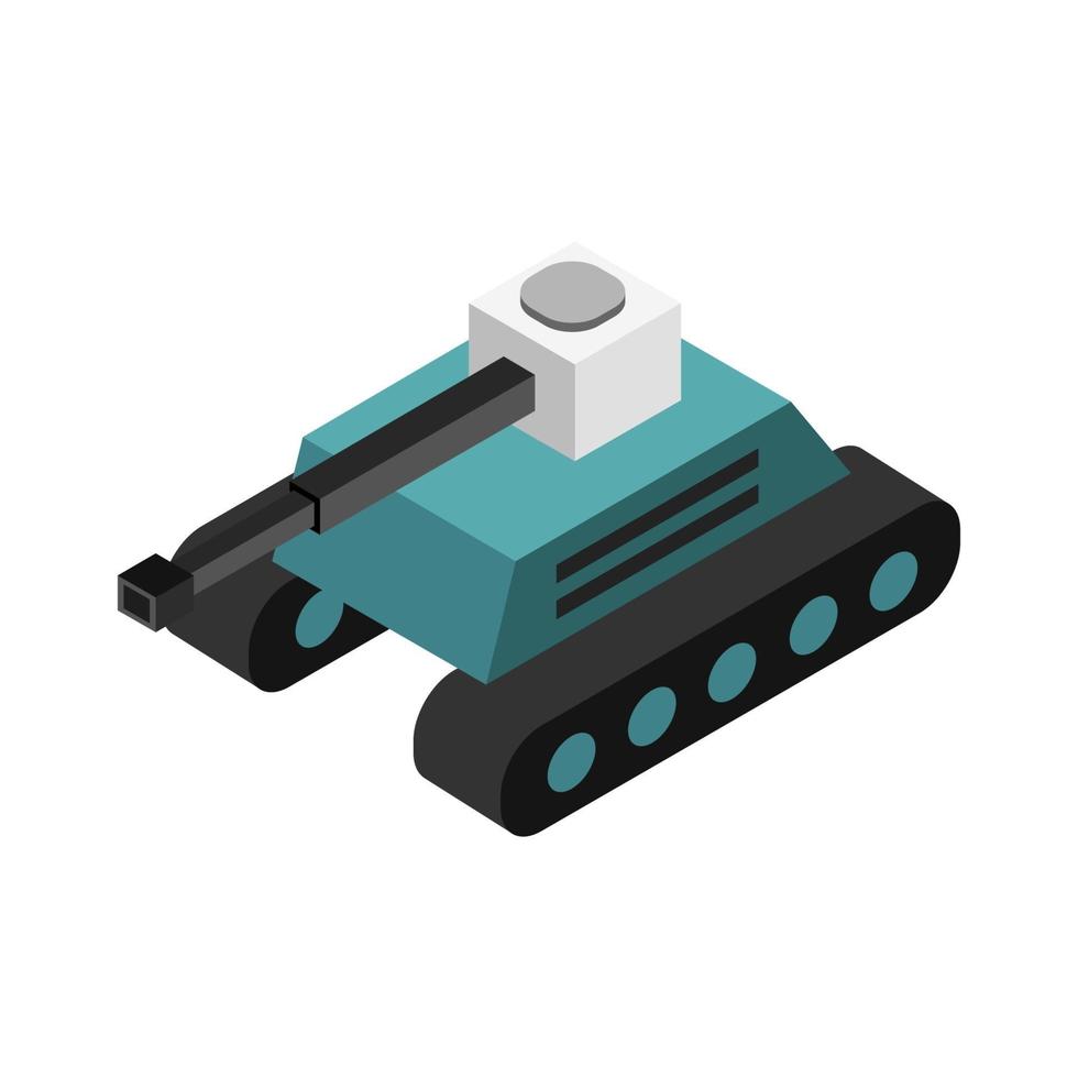 Isometric Tank On Background vector