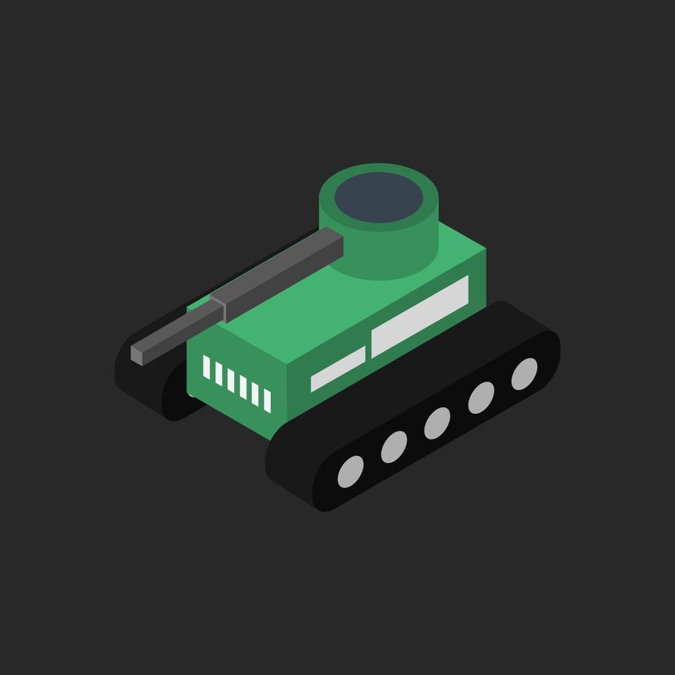 Isometric Tank On Background vector