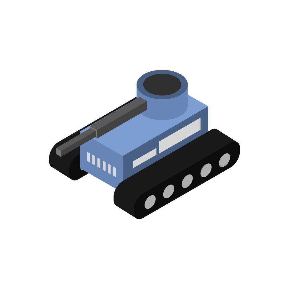 Isometric Tank On Background vector