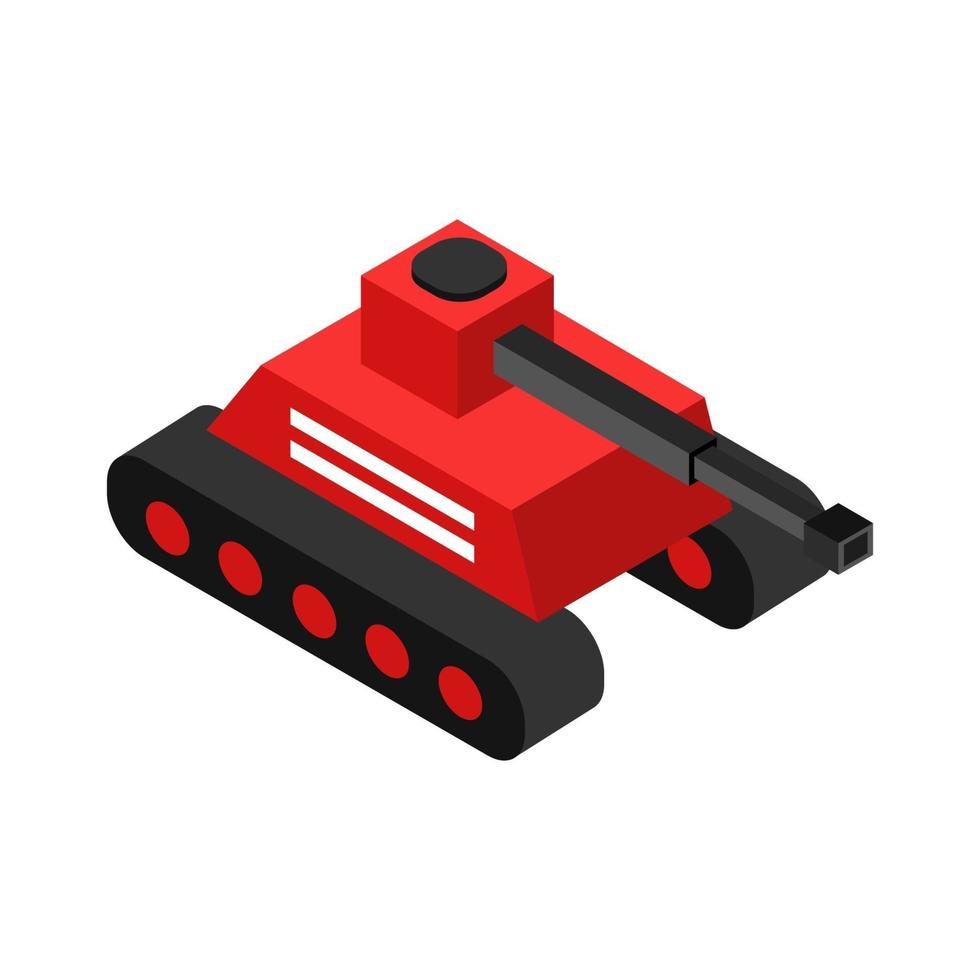 Isometric Tank On Background vector