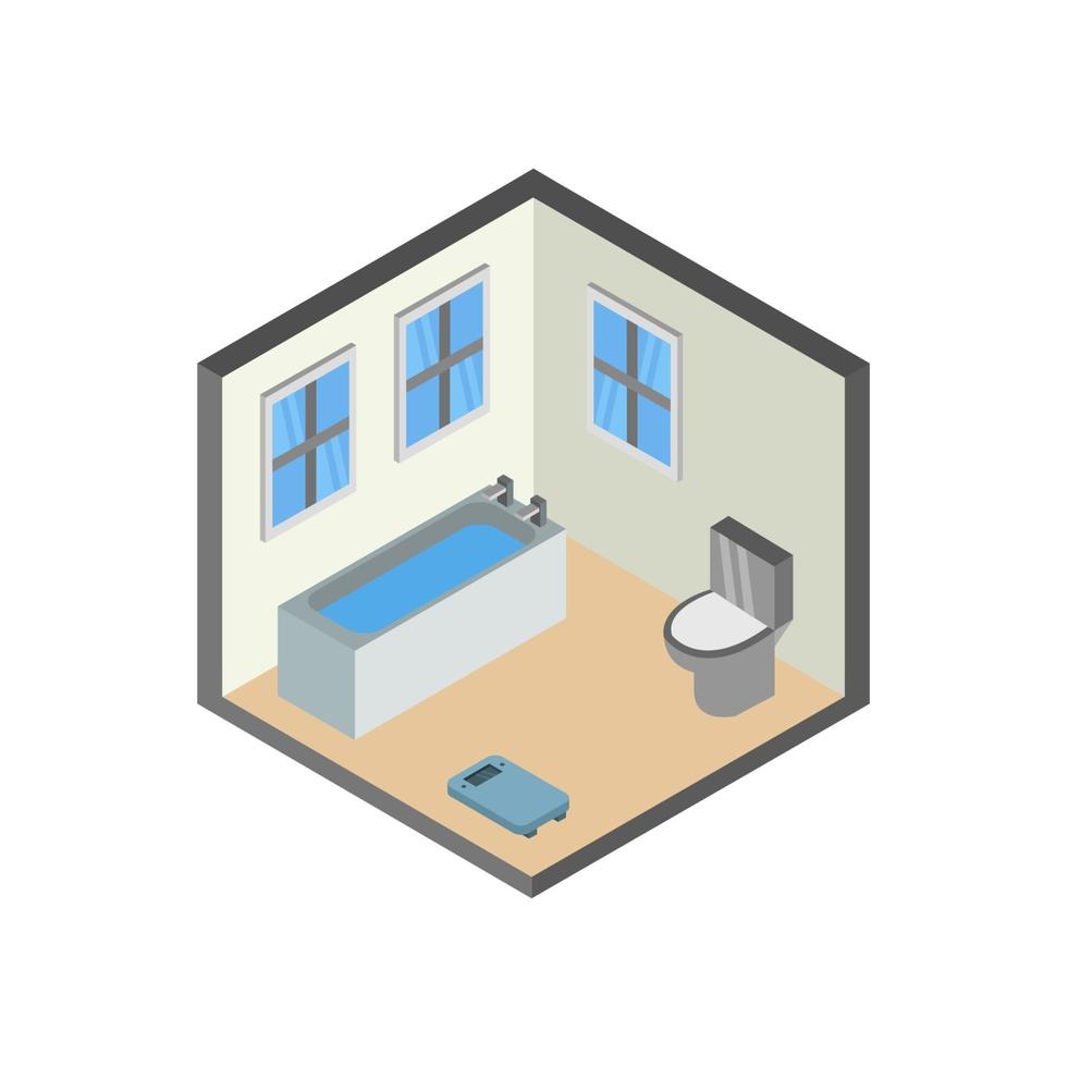 Isometric Bathroom Illustration vector