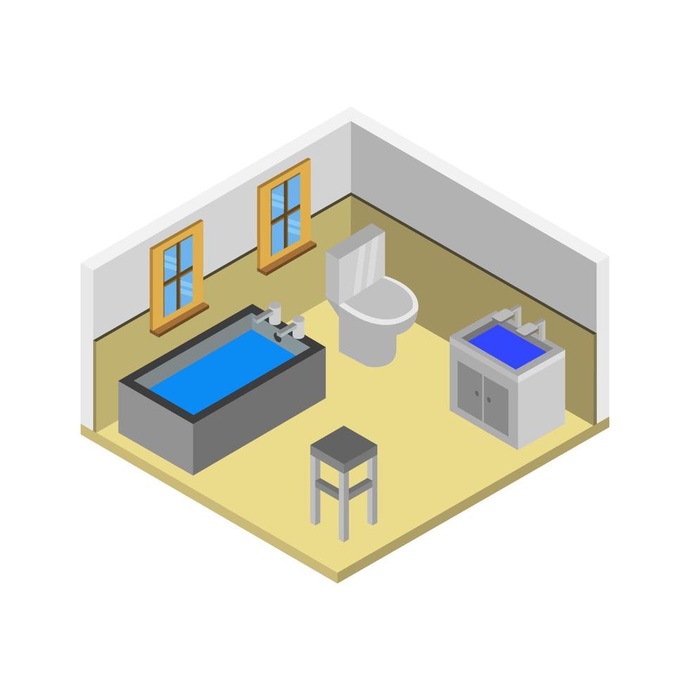 Isometric Bathroom Illustration vector