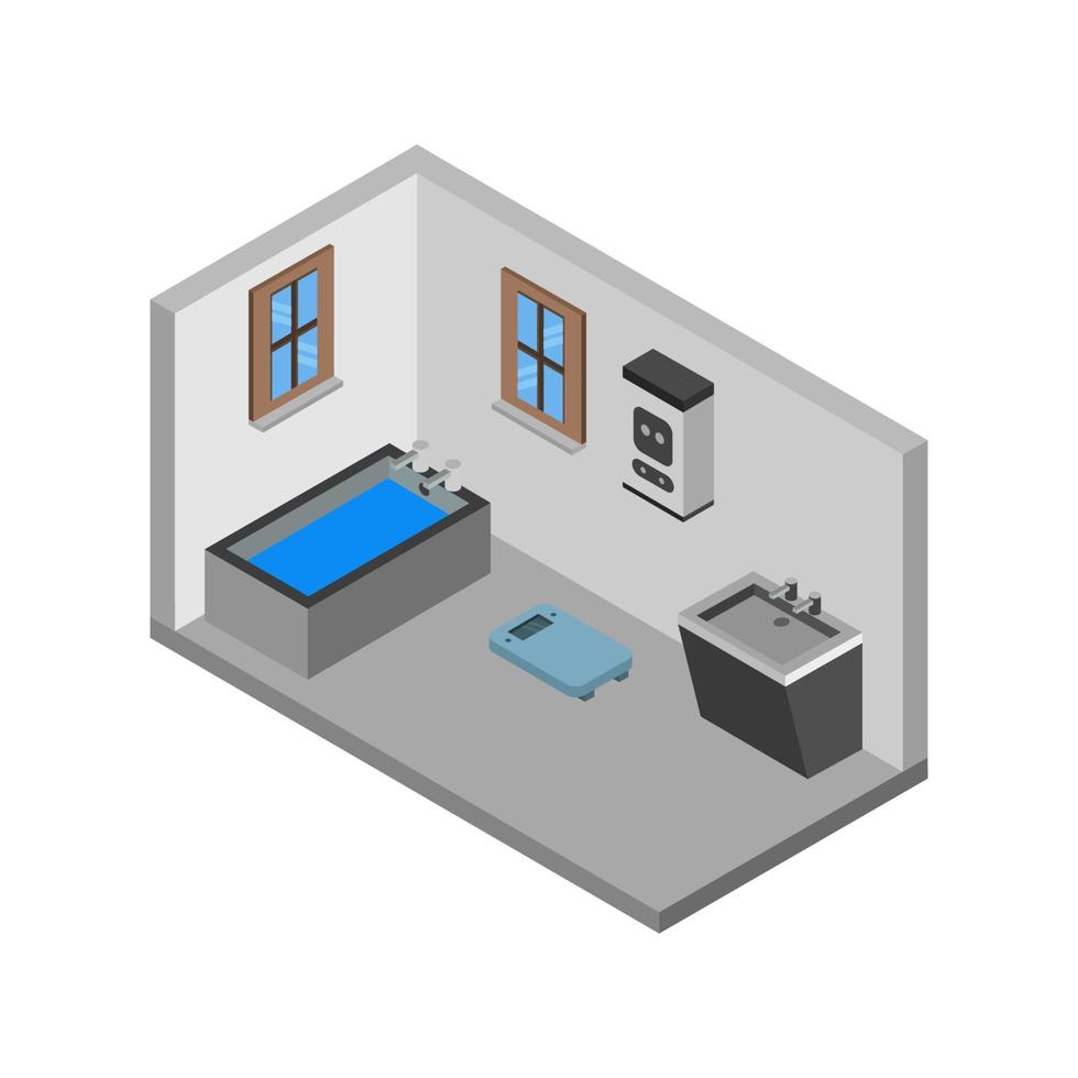 Isometric Bathroom Illustration vector