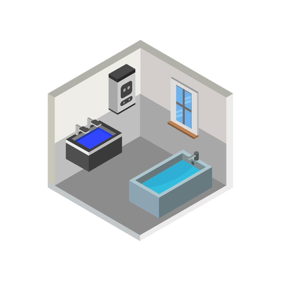 Isometric Bathroom Illustration vector