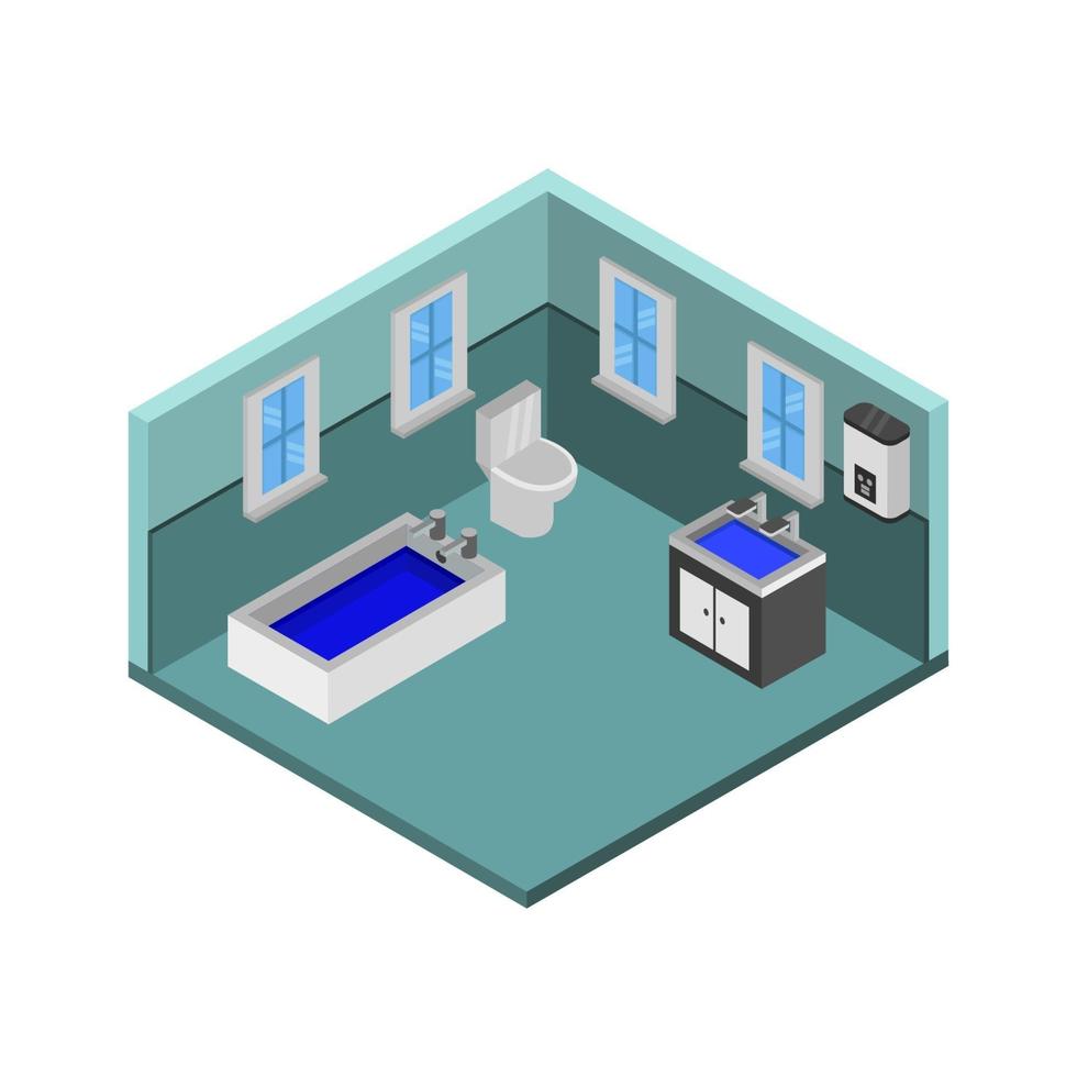 Isometric Bathroom Illustration vector