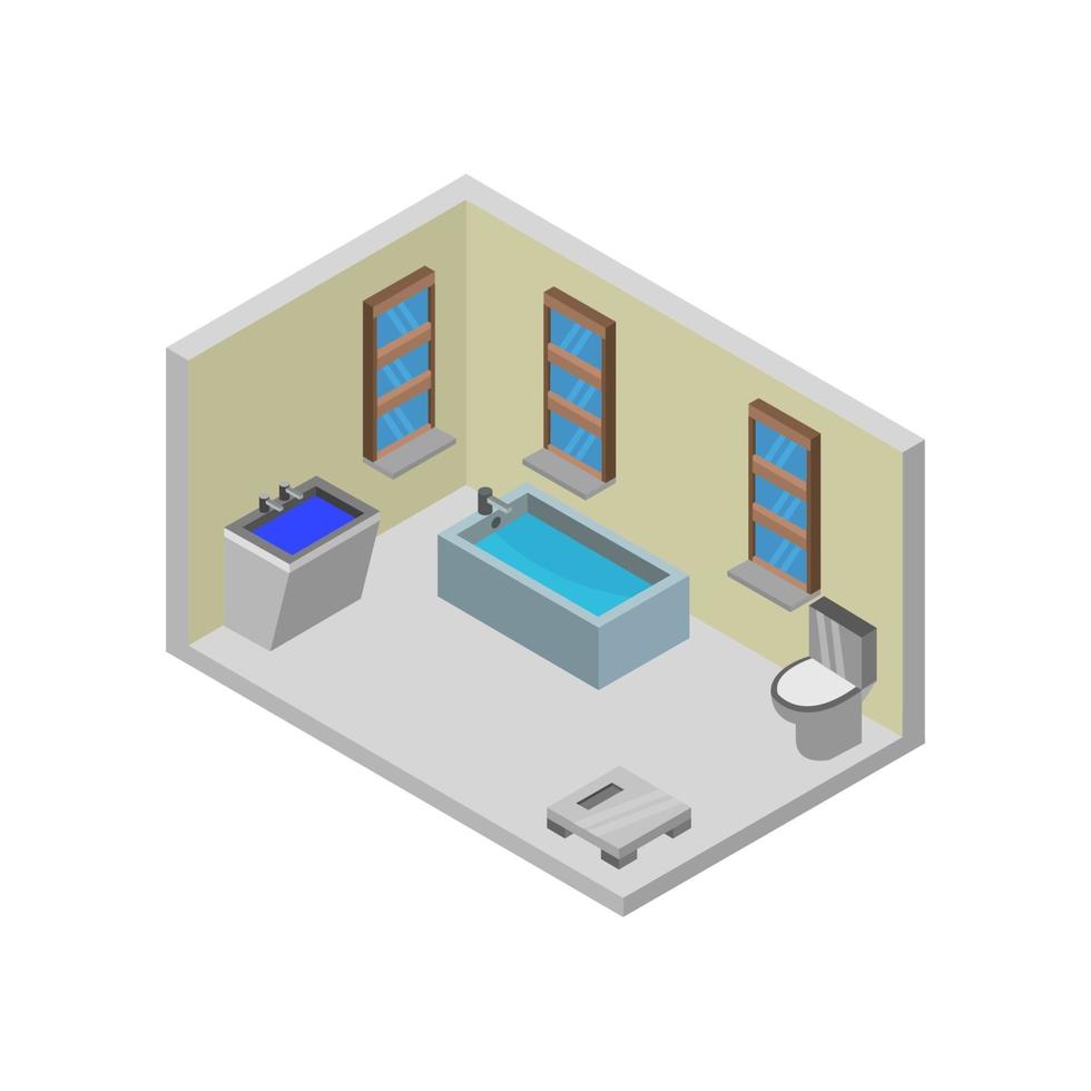 Isometric Bathroom Illustration vector