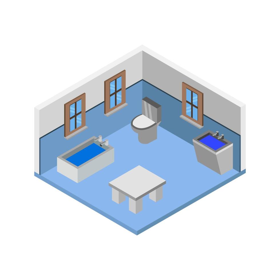 Isometric Bathroom Illustration vector