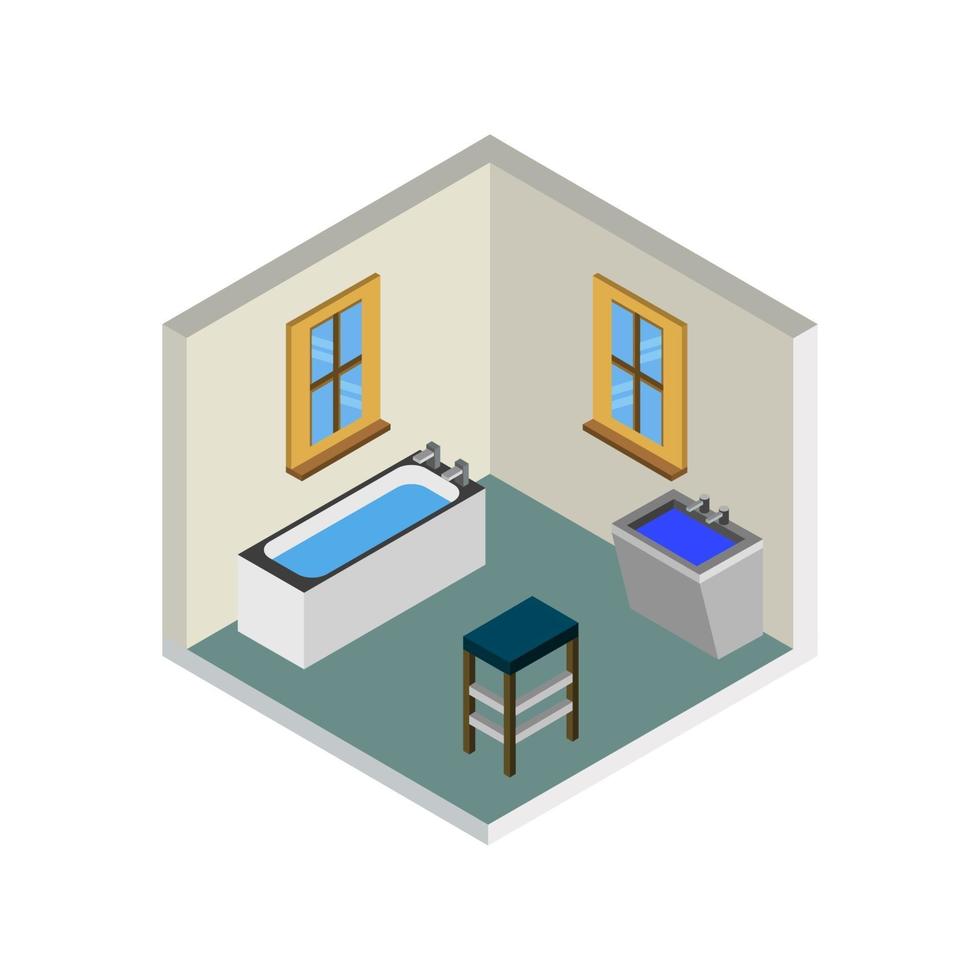 Isometric Bathroom Illustration vector