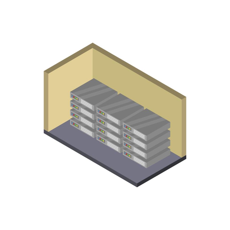 Isometric Server Room vector