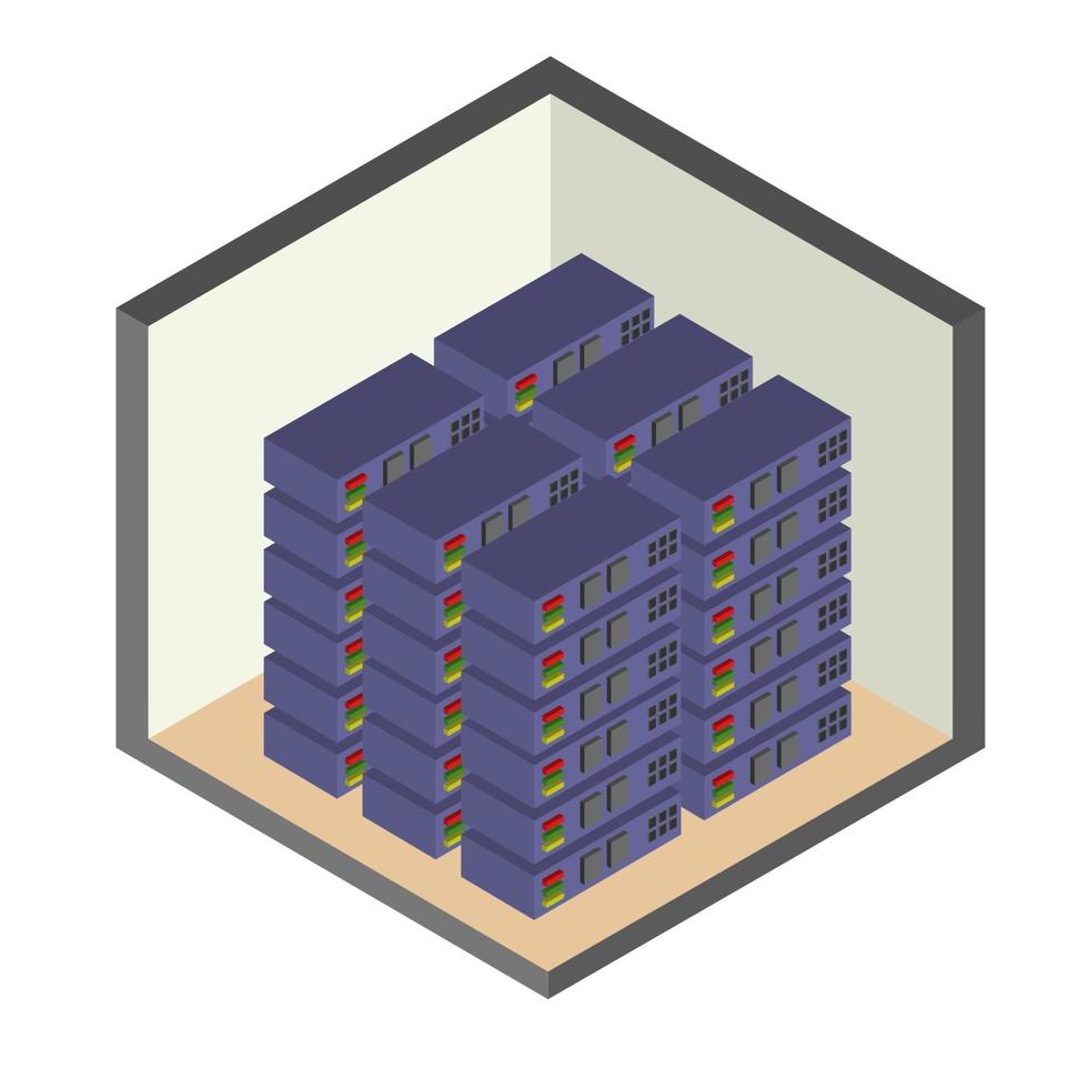 Isometric Server Room vector