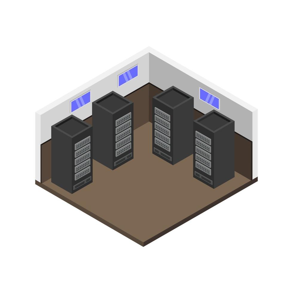 Isometric Server Room vector