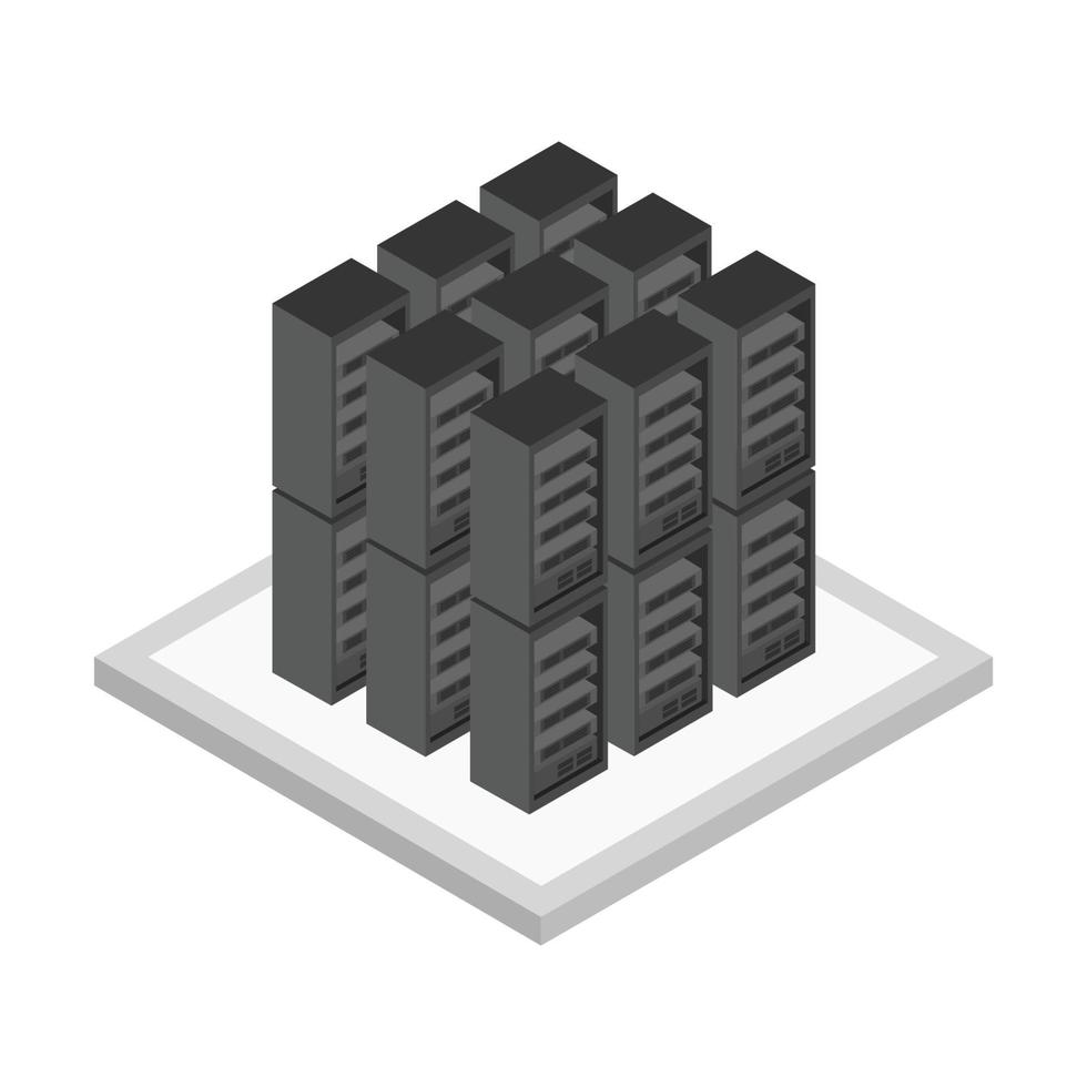 Isometric Server Room vector